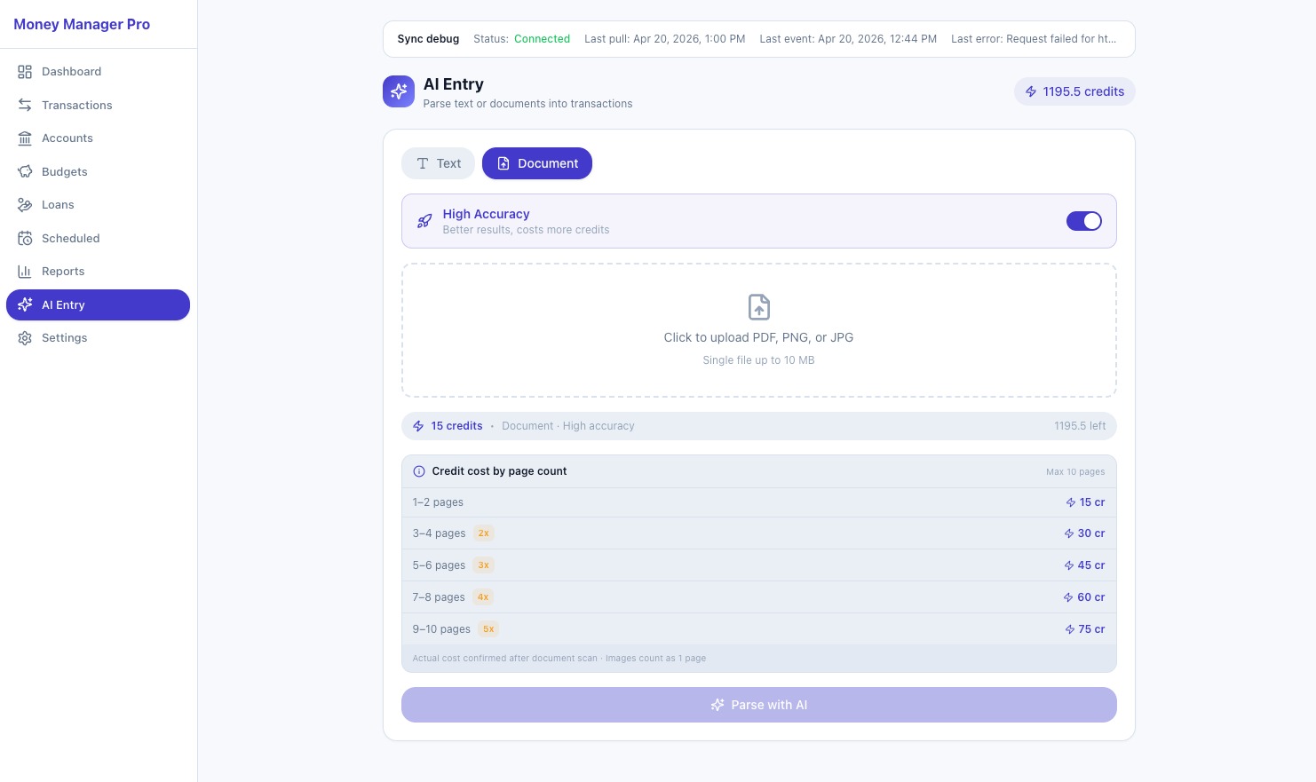 AI entry — web light theme