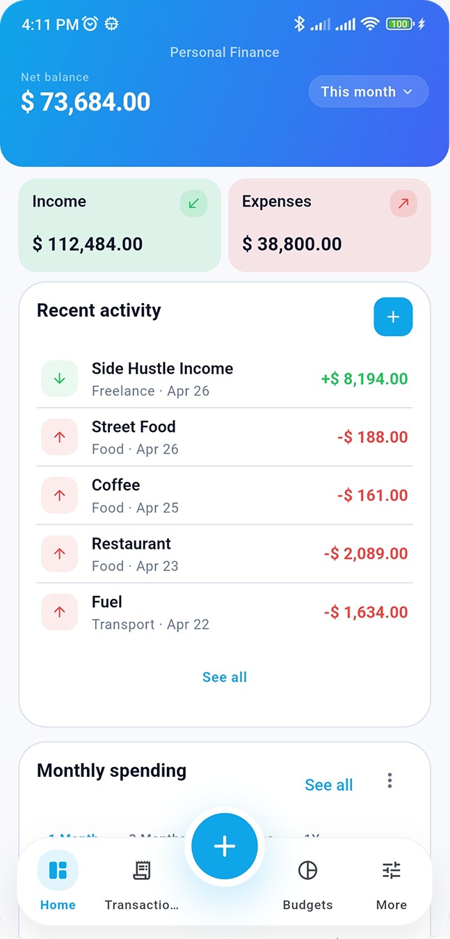 Money Manager Pro light theme 2